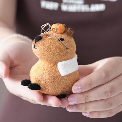 DIY Kit Animal Felt Wool Needle Poke Kerajinan Boneka Capybara Binatang Lucu