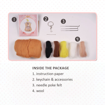 DIY Kit Animal Felt Wool Needle Poke Kerajinan Boneka Capybara Binatang Lucu