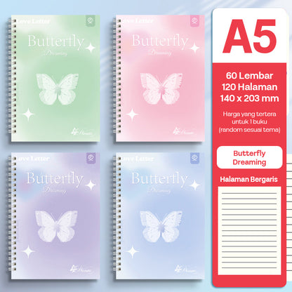 Buku Notebook A5 Full Ring Halaman Bergaris SBFA560