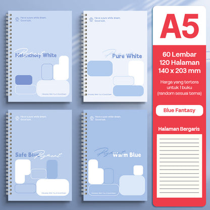 Buku Notebook A5 Full Ring Halaman Bergaris SBFA560