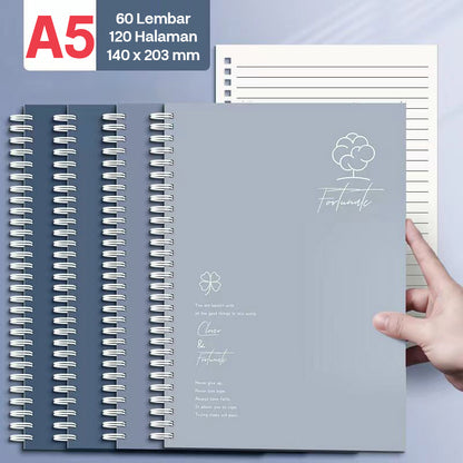 Buku Notebook A5 Full Ring Halaman Bergaris SBFA560