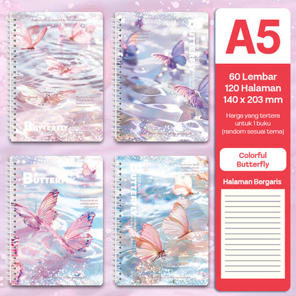 Buku Notebook A5 Full Ring Halaman Bergaris SBFA560