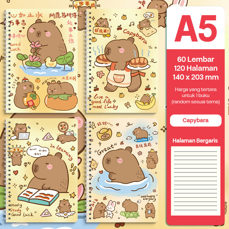 Buku Notebook A5 Full Ring Halaman Bergaris SBFA560