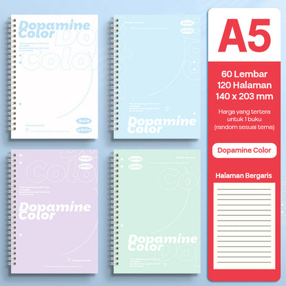Buku Notebook A5 Full Ring Halaman Bergaris SBFA560