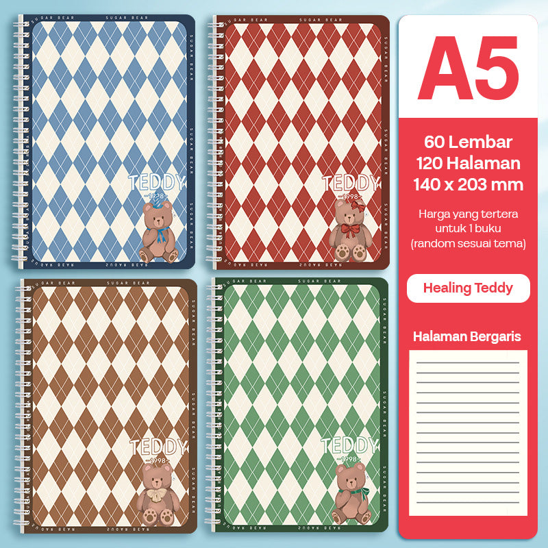Buku Notebook A5 Full Ring Halaman Bergaris SBFA560