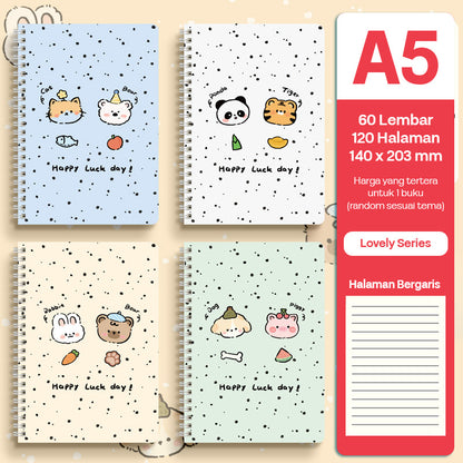 Buku Notebook A5 Full Ring Halaman Bergaris SBFA560