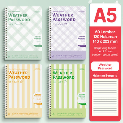Buku Notebook A5 Full Ring Halaman Bergaris SBFA560