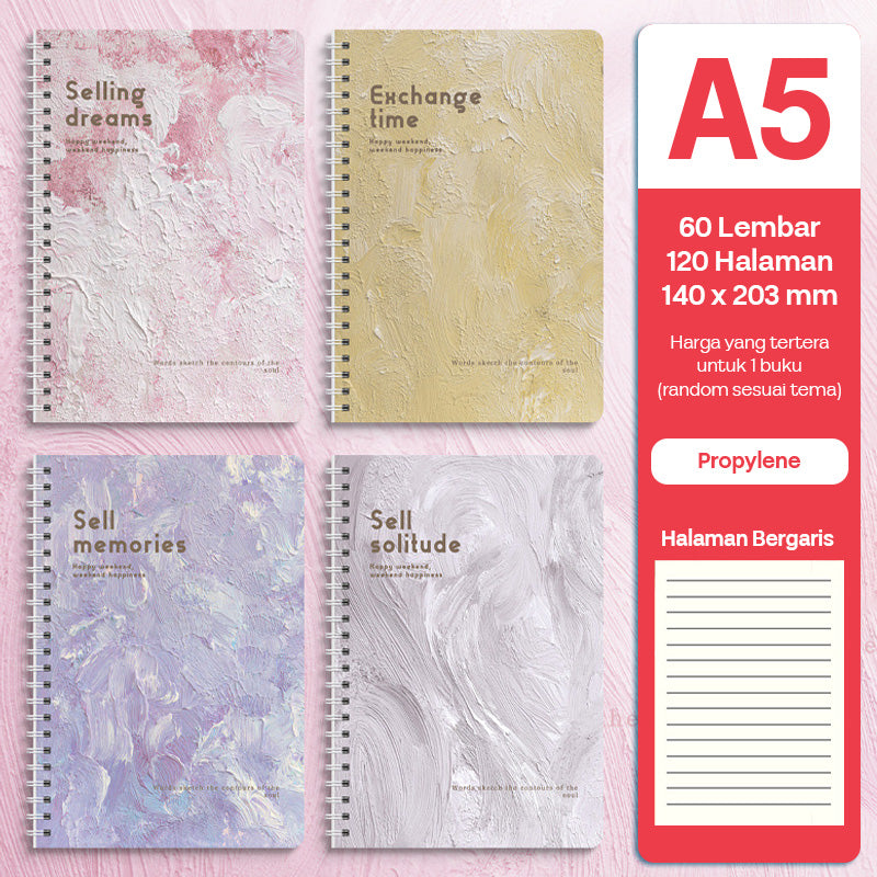Buku Notebook A5 Full Ring Halaman Bergaris SBFA560