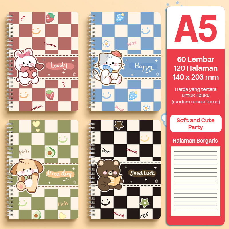 Buku Notebook A5 Full Ring Halaman Bergaris SBFA560