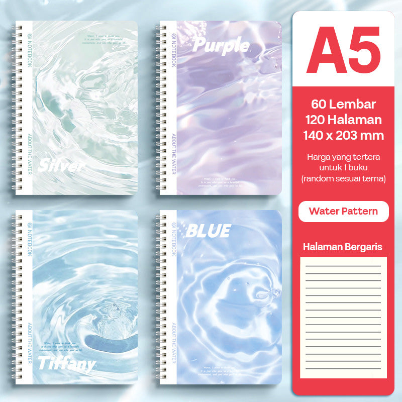 Buku Notebook A5 Full Ring Halaman Bergaris SBFA560