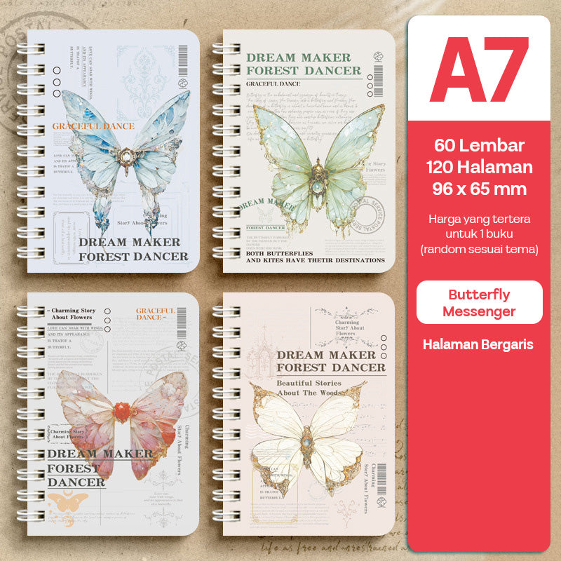 Buku Notebook A7 Full Ring Halaman Bergaris SBFA760