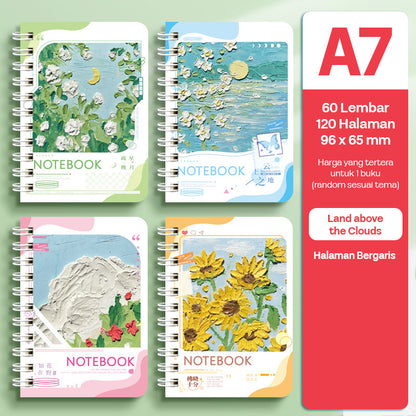 Buku Notebook A7 Full Ring Halaman Bergaris SBFA760