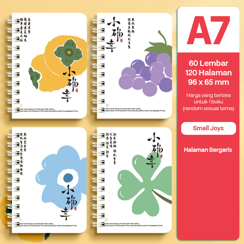 Buku Notebook A7 Full Ring Halaman Bergaris SBFA760