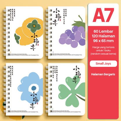Buku Notebook A7 Full Ring Halaman Bergaris SBFA760