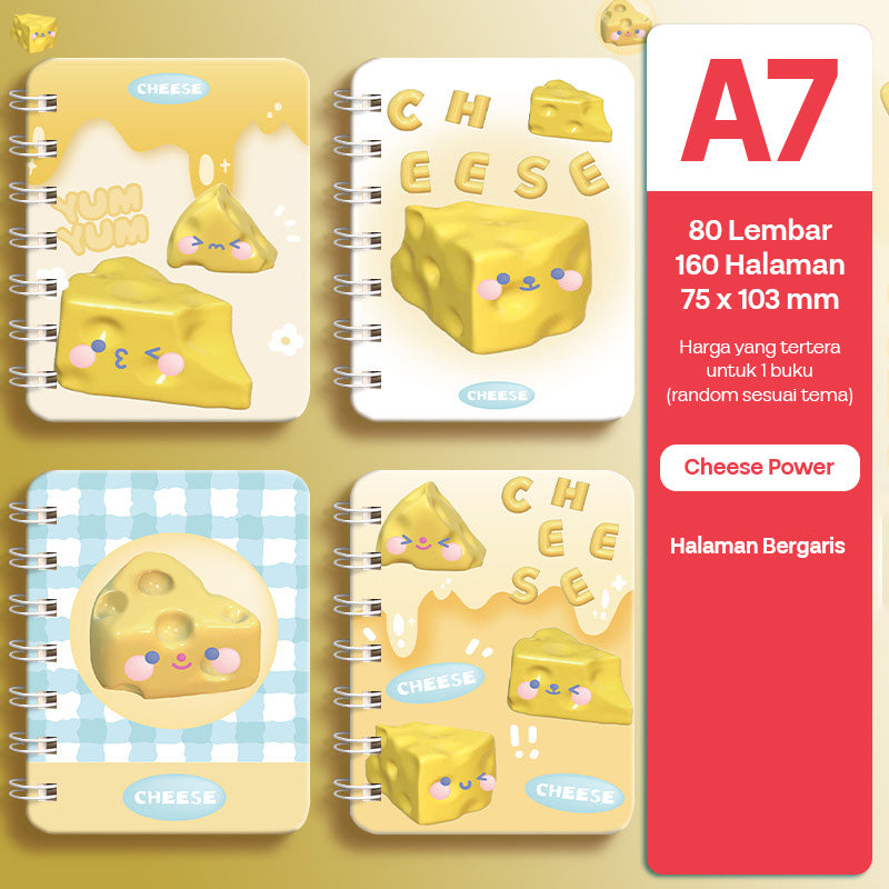 Buku Notebook A7 Full Ring Halaman Bergaris SBFA780