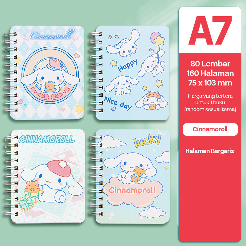 Buku Notebook A7 Full Ring Halaman Bergaris SBFA780