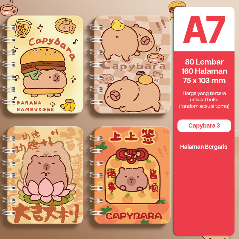 Buku Notebook A7 Full Ring Halaman Bergaris SBFA780