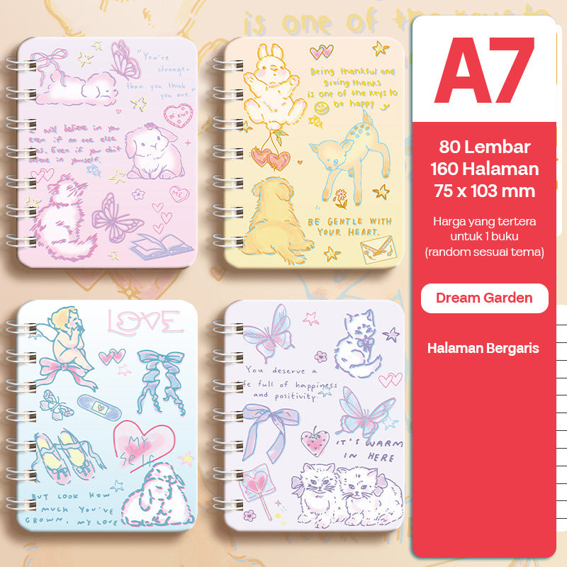 Buku Notebook A7 Full Ring Halaman Bergaris SBFA780
