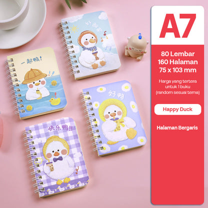 Buku Notebook A7 Full Ring Halaman Bergaris SBFA780