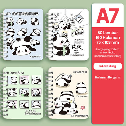 Buku Notebook A7 Full Ring Halaman Bergaris SBFA780