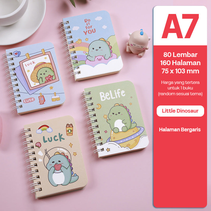 Buku Notebook A7 Full Ring Halaman Bergaris SBFA780
