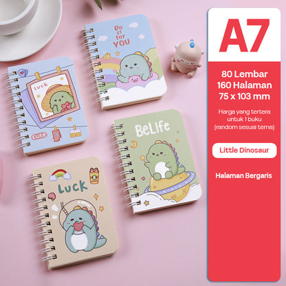 Buku Notebook A7 Full Ring Halaman Bergaris SBFA780
