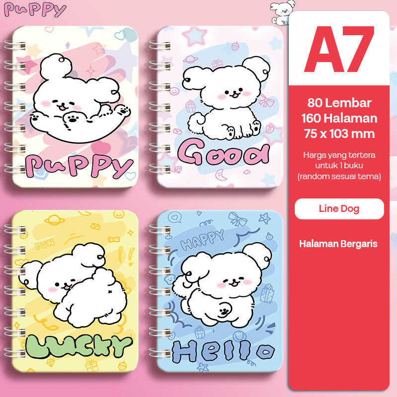 Buku Notebook A7 Full Ring Halaman Bergaris SBFA780