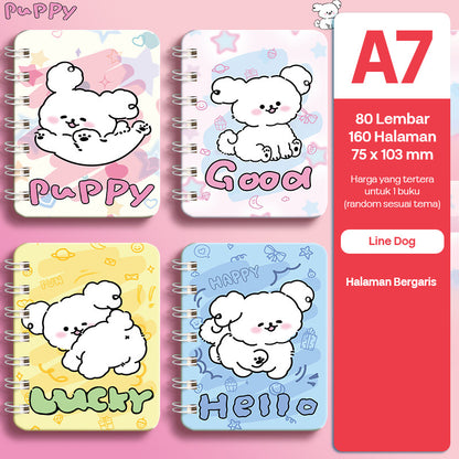 Buku Notebook A7 Full Ring Halaman Bergaris SBFA780