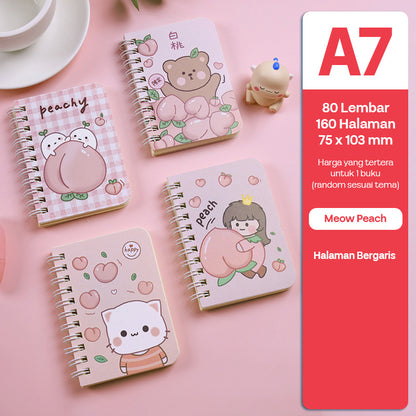 Buku Notebook A7 Full Ring Halaman Bergaris SBFA780