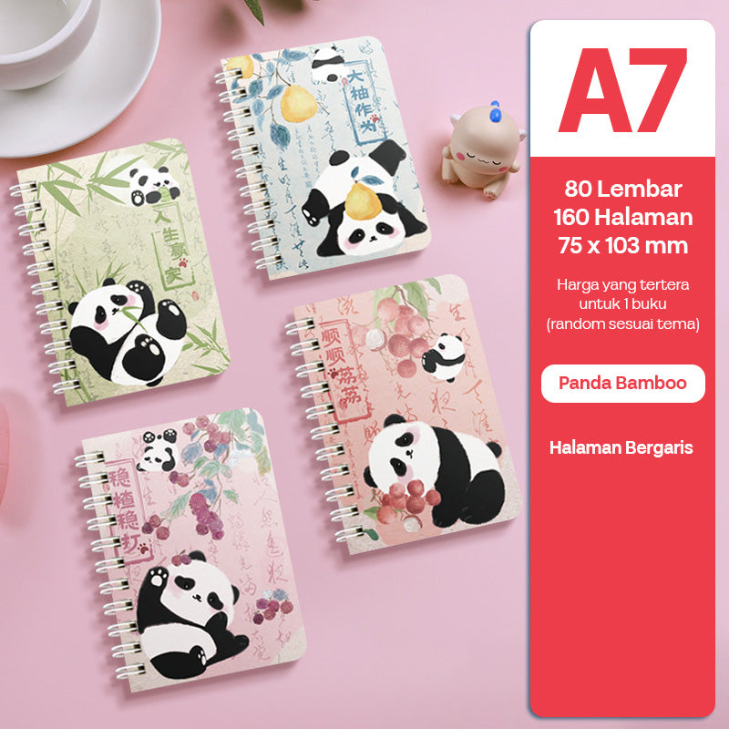 Buku Notebook A7 Full Ring Halaman Bergaris SBFA780