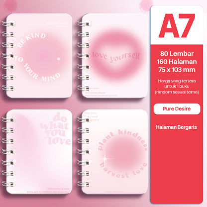 Buku Notebook A7 Full Ring Halaman Bergaris SBFA780