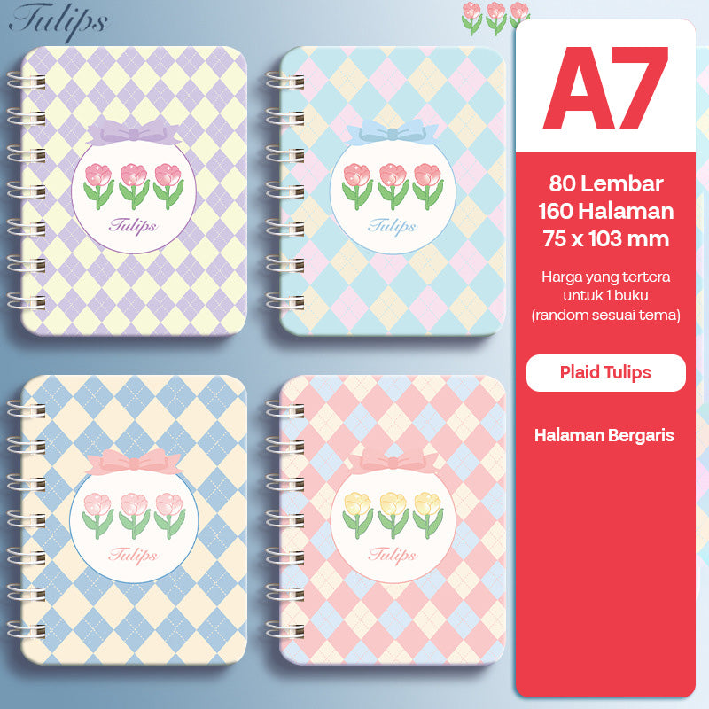 Buku Notebook A7 Full Ring Halaman Bergaris SBFA780