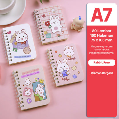 Buku Notebook A7 Full Ring Halaman Bergaris SBFA780