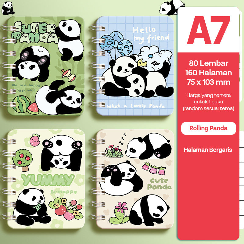 Buku Notebook A7 Full Ring Halaman Bergaris SBFA780