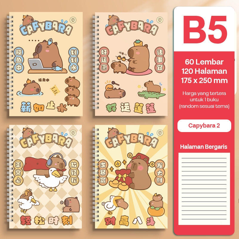 Buku Notebook B5 Full Ring Halaman Bergaris SBFB560