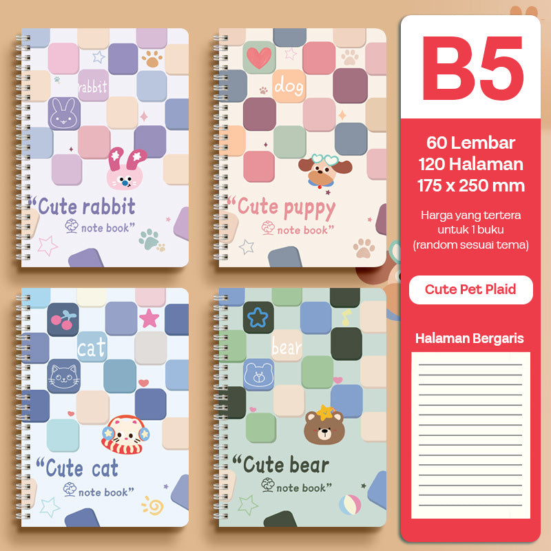 Buku Notebook B5 Full Ring Halaman Bergaris SBFB560