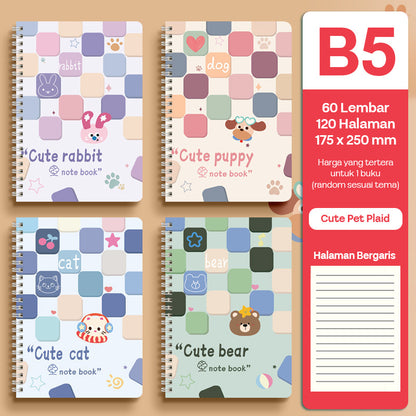 Buku Notebook B5 Full Ring Halaman Bergaris SBFB560
