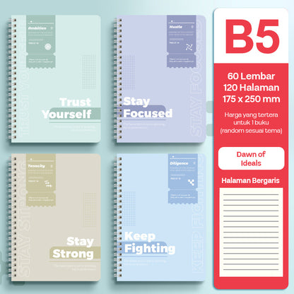 Buku Notebook B5 Full Ring Halaman Bergaris SBFB560