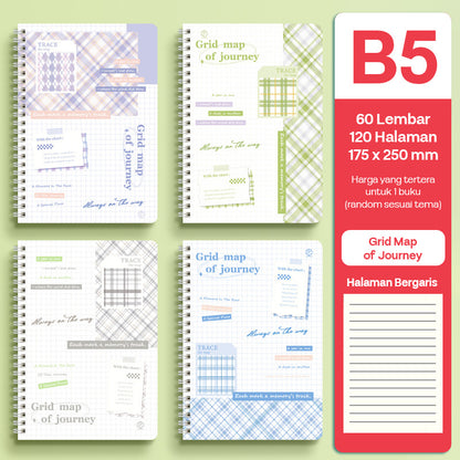 Buku Notebook B5 Full Ring Halaman Bergaris SBFB560