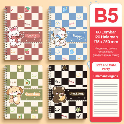 Buku Notebook B5 Full Ring Halaman Bergaris SBFB560