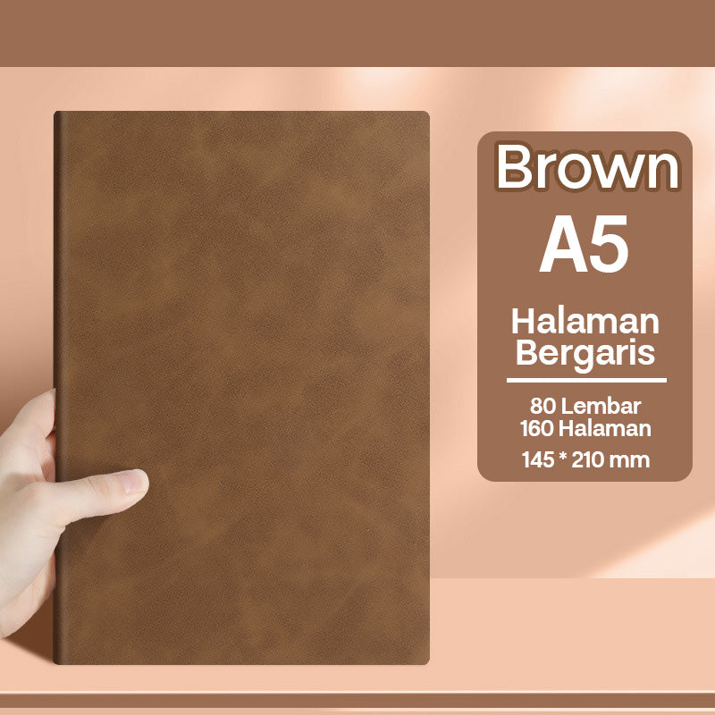 Buku Notebook A5 Kulit Halaman Bergaris SBHA580
