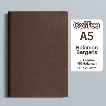 Buku Notebook A5 Kulit Halaman Bergaris SBHA580