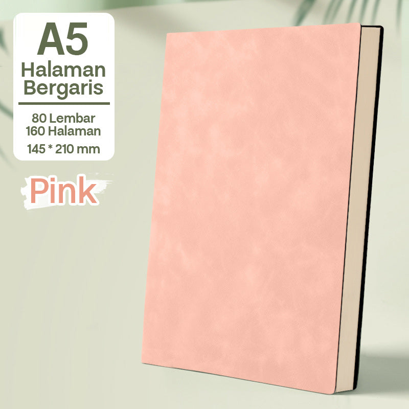 Buku Notebook A5 Kulit Halaman Bergaris SBHA580