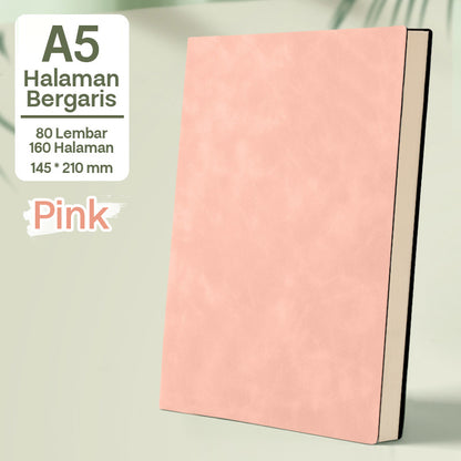 Buku Notebook A5 Kulit Halaman Bergaris SBHA580