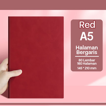 Buku Notebook A5 Kulit Halaman Bergaris SBHA580