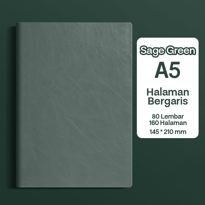 Buku Notebook A5 Kulit Halaman Bergaris SBHA580