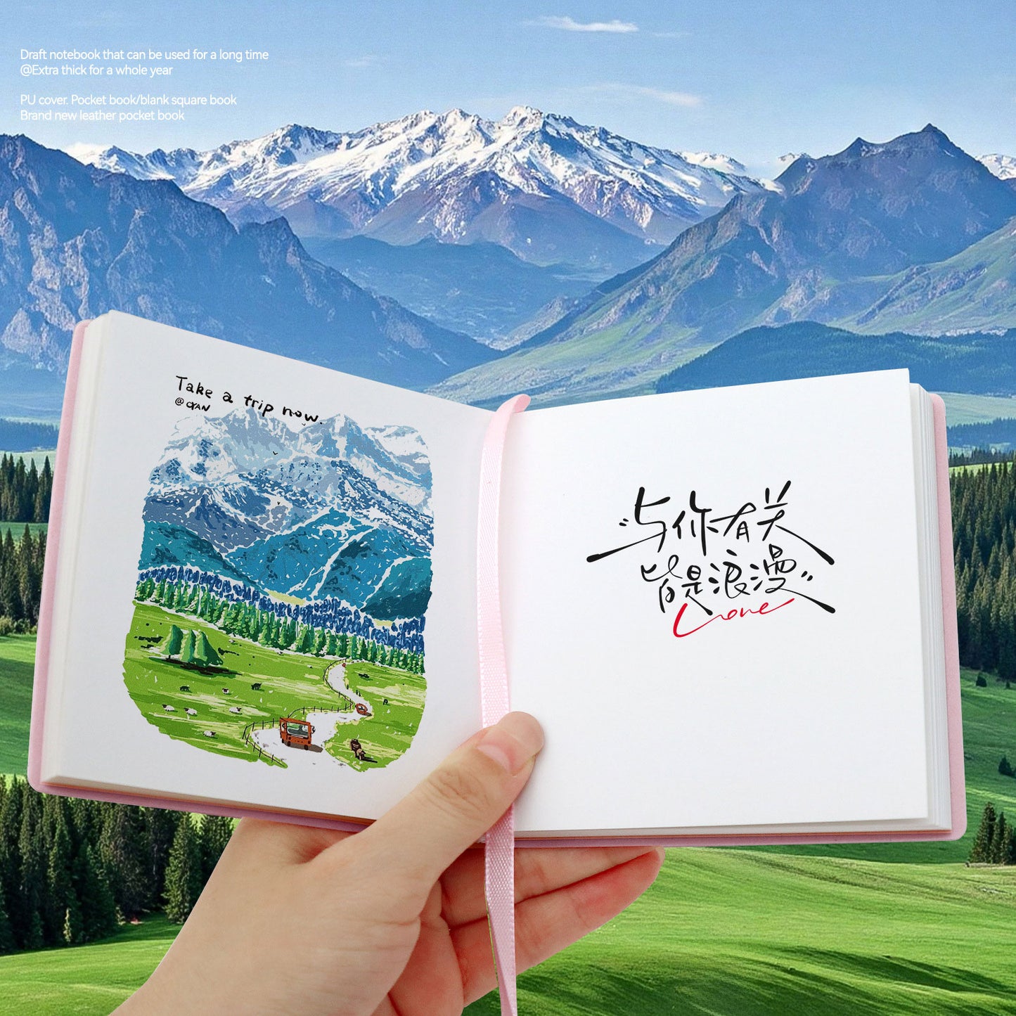 Buku Notebook Kotak Sleeve Kulit Halaman Kosong SBHS100BL