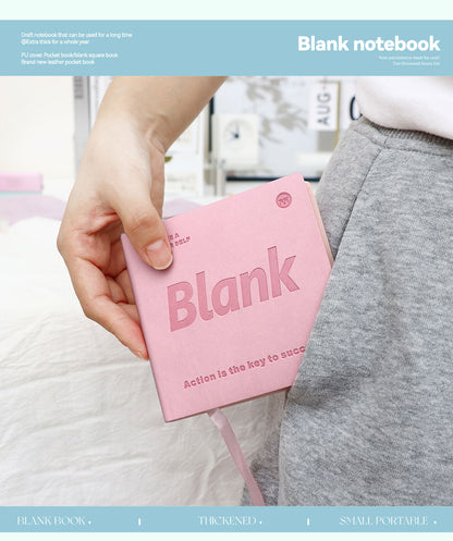 Buku Notebook Kotak Sleeve Kulit Halaman Kosong SBHS100BL