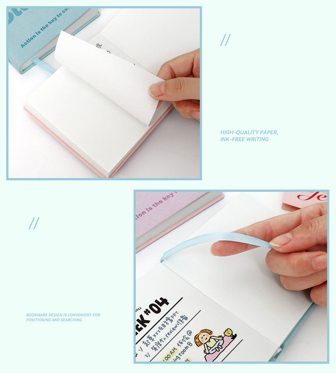 Buku Notebook Kotak Sleeve Kulit Halaman Kosong SBHS100BL