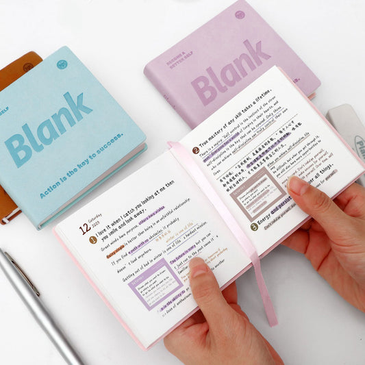 Buku Notebook Kotak Sleeve Kulit Halaman Kosong SBHS100BL